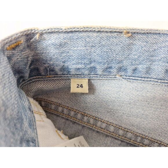 CITIZENS OF HUMANITY Liya High-Rise Classic Fit Crop Jeans Sz 24 Light Blue Torn - Picture 4 of 10